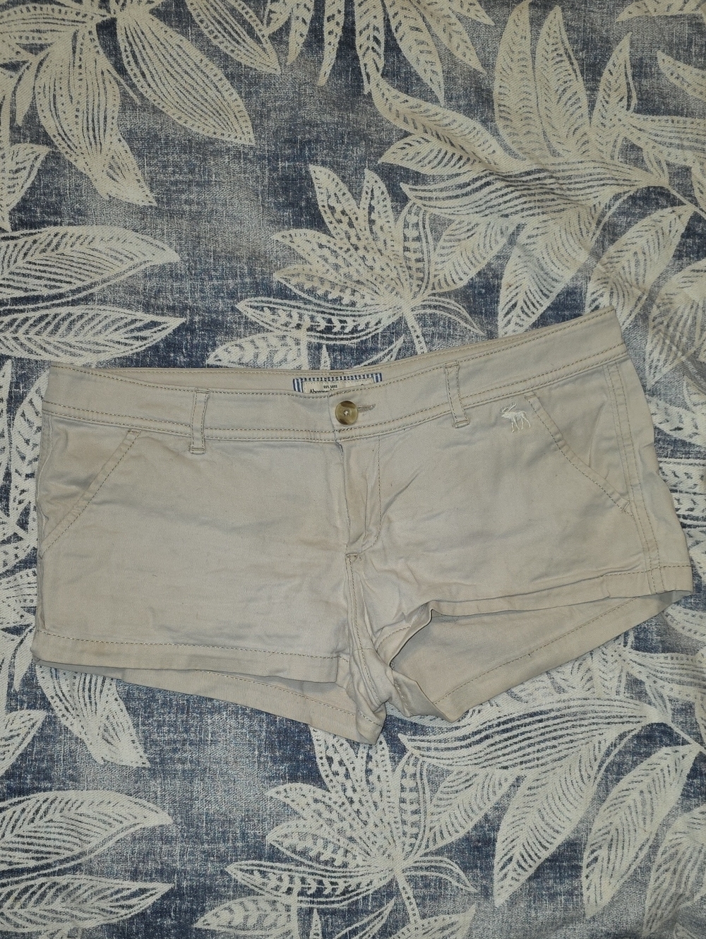 Vintage Abercrombie & Fitch Beige Casual Cotton Short Shorts